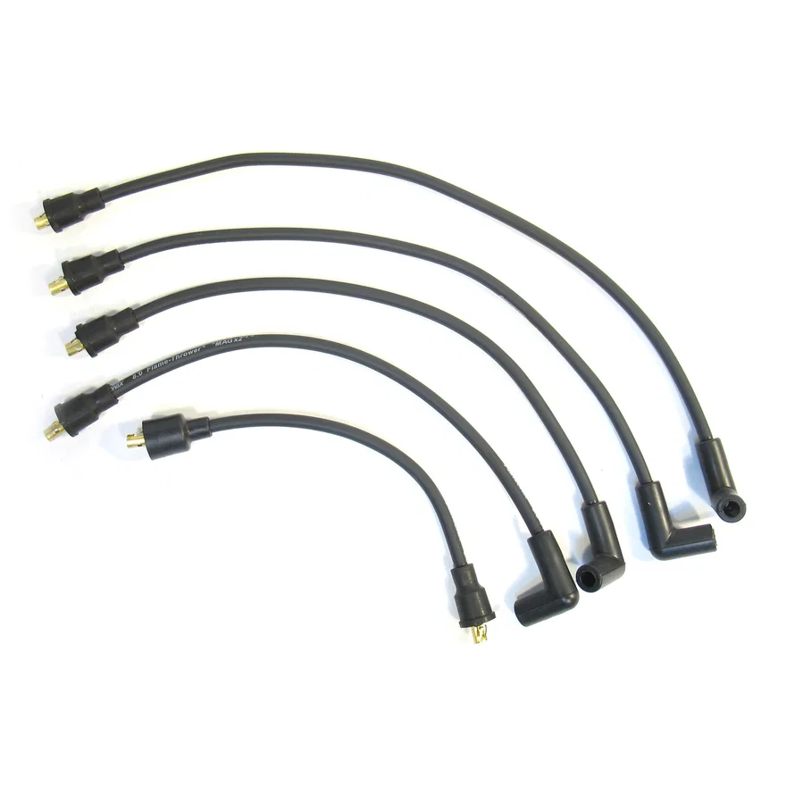 Flame-Thrower Spark Plug Wires 4 cyl 8mm Austin/MG Black