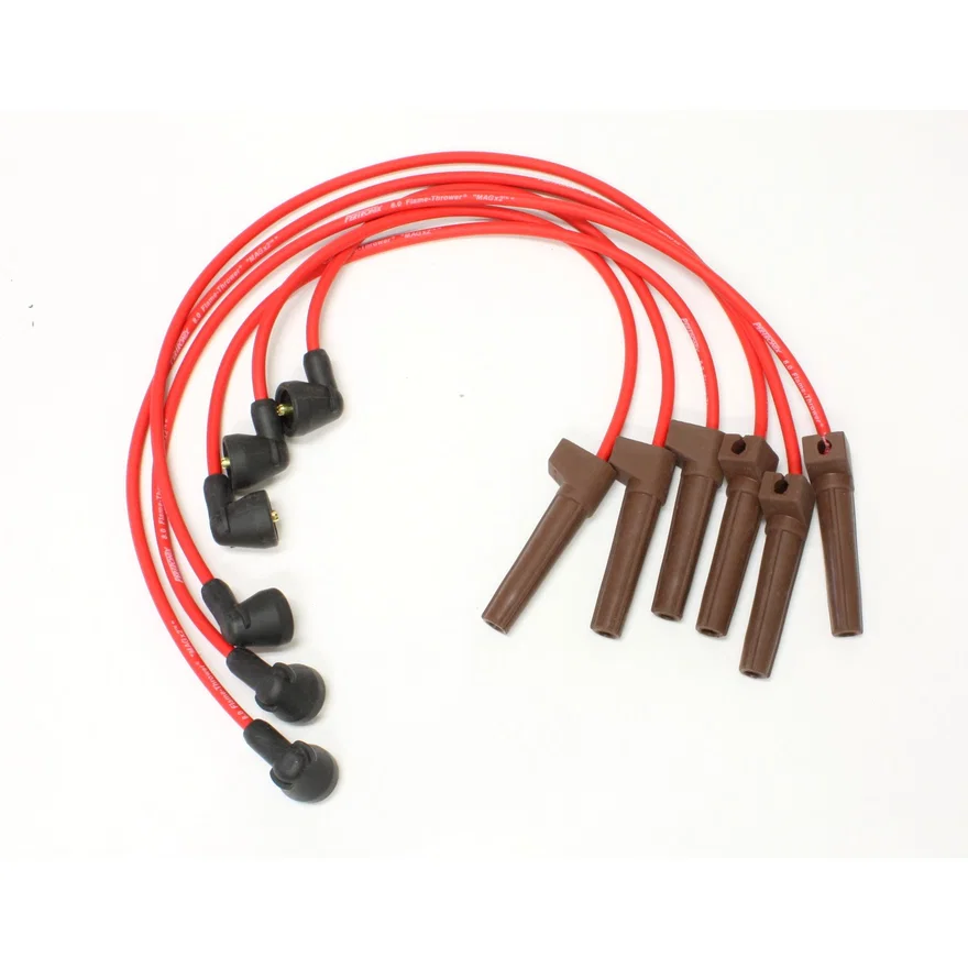 Flame-Thrower Spark Plug Wires 6 cyl 8mm 01-05 Ranger 05-10 Mustang 4.0L Red