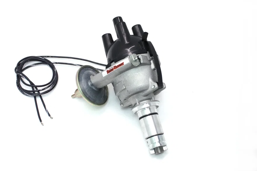 Dist British 25D 4 cyl cast 12V Pos vac top exit cap for MG MGB
