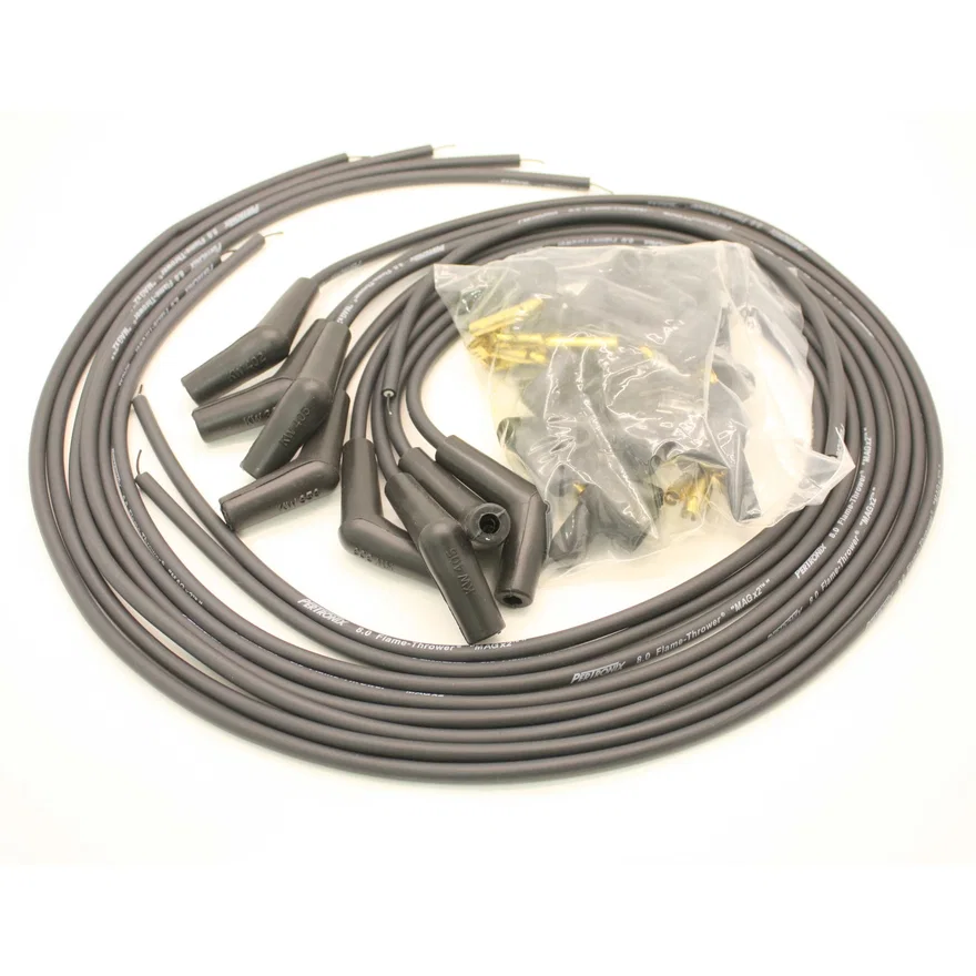 Flame-Thrower Spark Plug Wires 8 cyl 8mm Universal 115 Degree Black