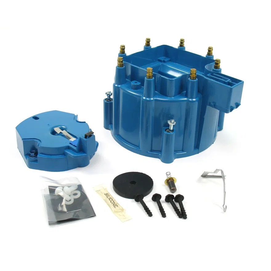Flame-Thrower HEI Distributor Cap and Rotor Kit Blue