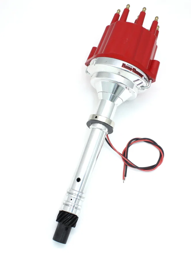 Dist Billet Chevy SB/BB Slip Collar non-vac Red Male Cap