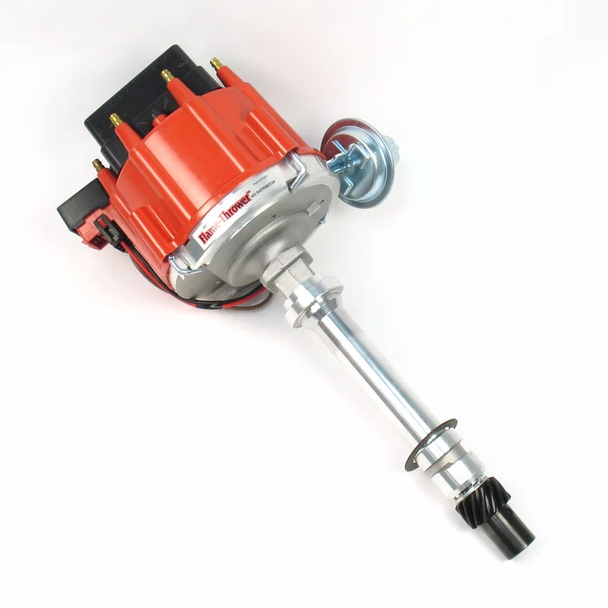 Distr HEI Chevy SB/BB red cap polished