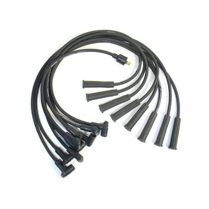 Flame-Thrower Spark Plug Wires 8 cyl 8mm Ford 289-302W Male Cap Black