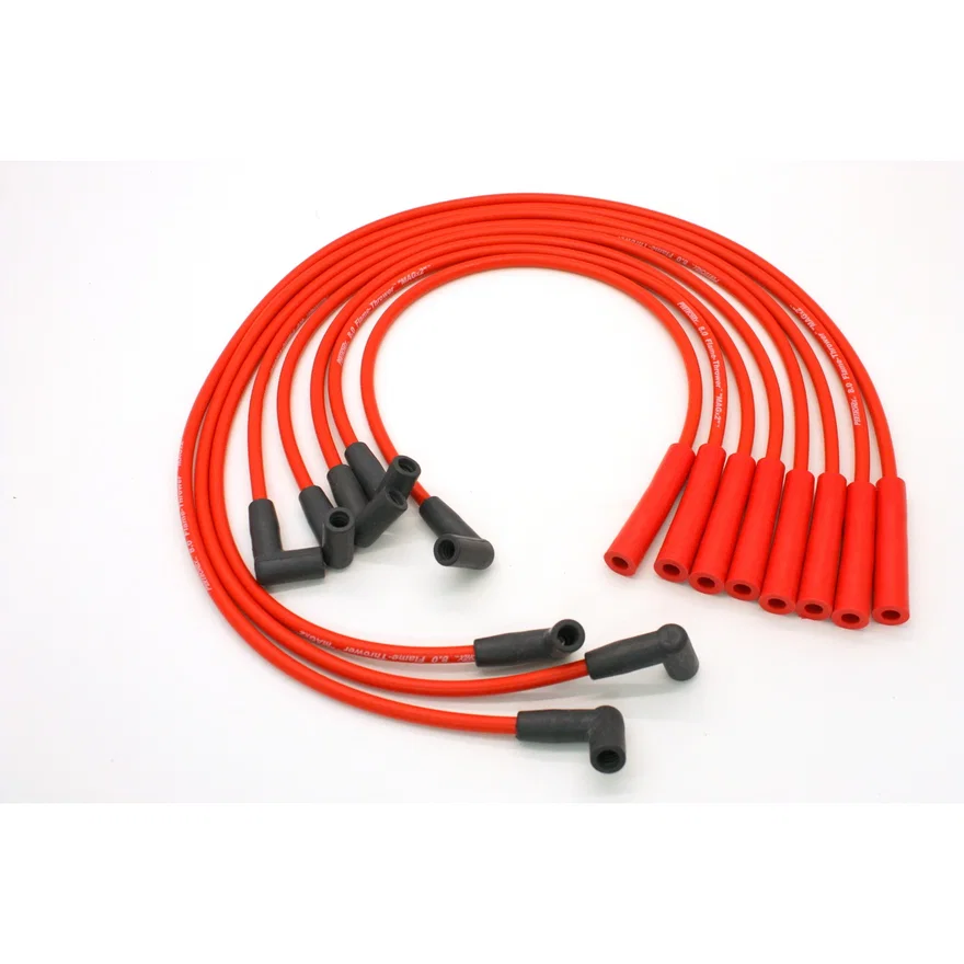 Flame-Thrower Spark Plug Wires 8 cyl 8mm GM HEI Custom Fit Red