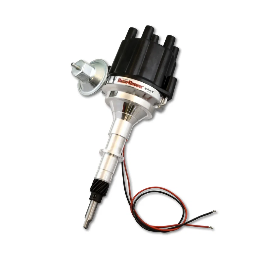 Dist Billet AMC/Jeep/IH L6 Vac Blk Cap