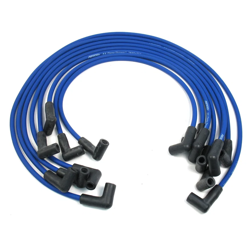 Flame-Thrower Spark Plug Wires 8 cyl 8mm GM HEI Custom Fit Blue