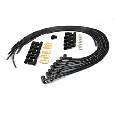 Flame-Thrower Spark Plug Wires 8 cyl Universal 90° Black Ceramic Boot; 8MM Black Wire image 1