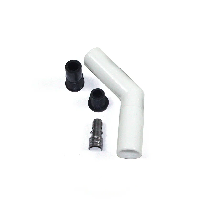White Ceramic Spark Plug Boot 45 Degree