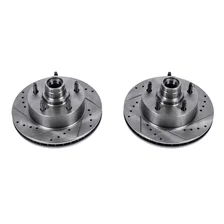 Front DRILLEDSLOTTED ROTOR PAIR for Ford image 2
