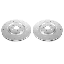 Front DRILLEDSLOTTED ROTOR PAIR for Ford Mustang image 2