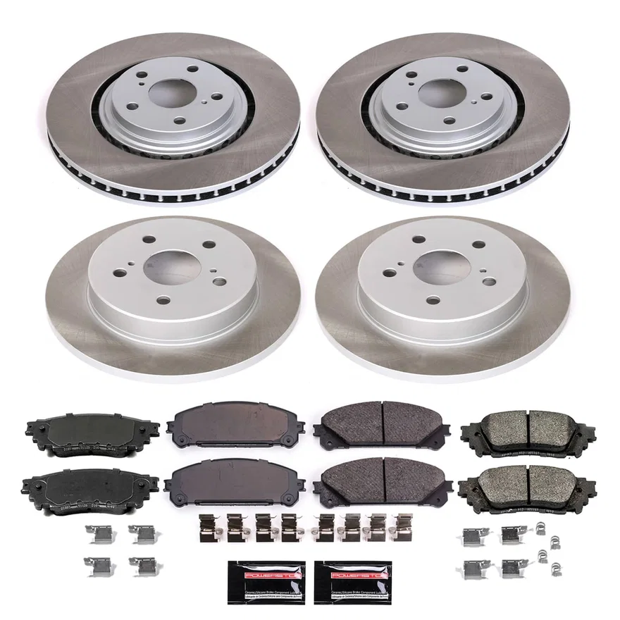 Front and Rear SEMI-COATED ROTOR KIT for Lexus