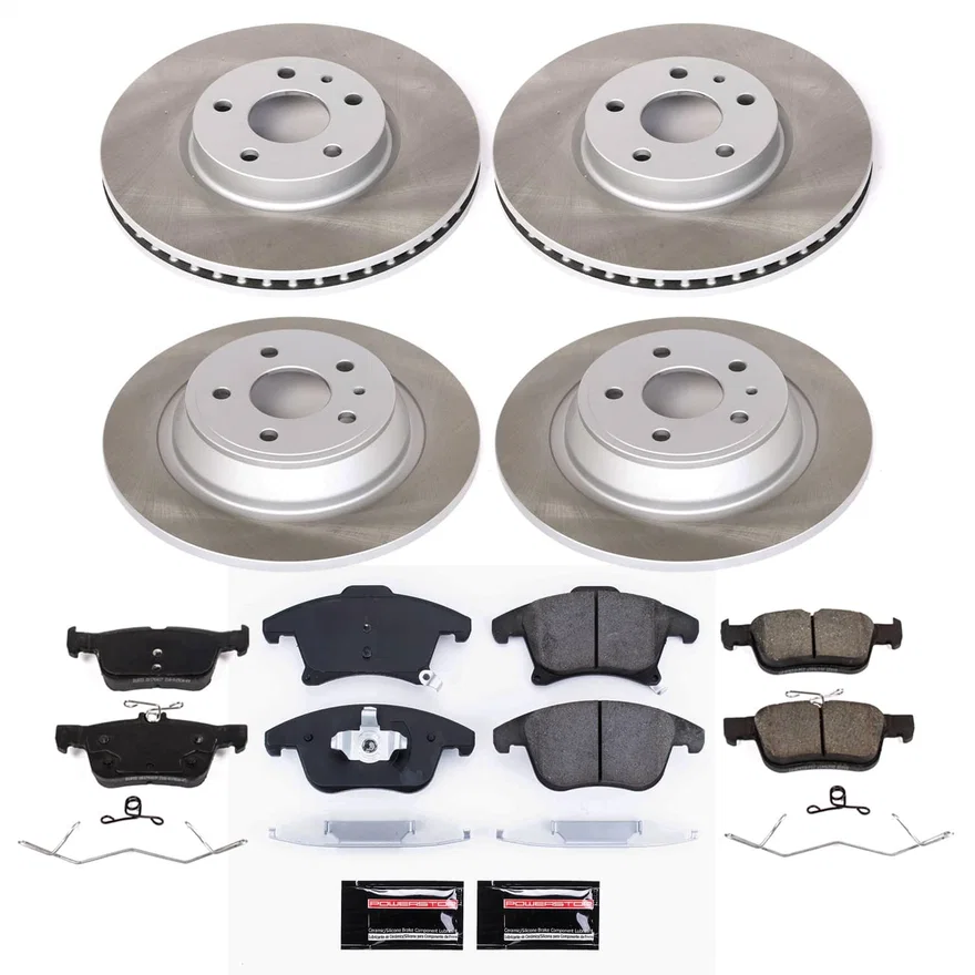 Front and Rear SEMI-COATED ROTOR KIT for Ford