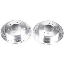 Rear DRILLEDSLOTTED ROTOR PAIR for Hummer image 2