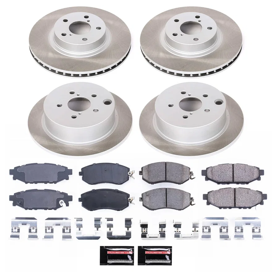 Front and Rear SEMI-COATED ROTOR KIT for Subaru Impreza