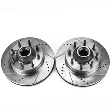 Front DRILLEDSLOTTED ROTOR PAIR for Ford image 2