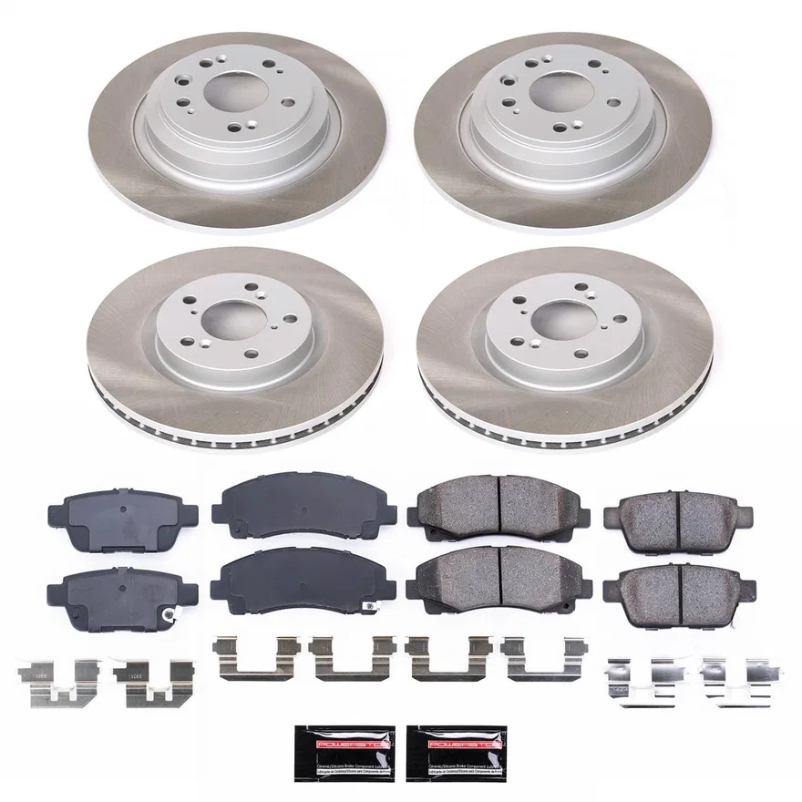 Front and Rear SEMI-COATED ROTOR KIT for Acura TL
