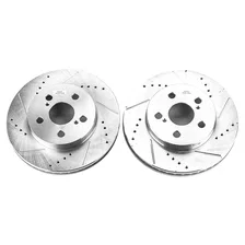 Front DRILLEDSLOTTED ROTOR PAIR for Toyota image 2