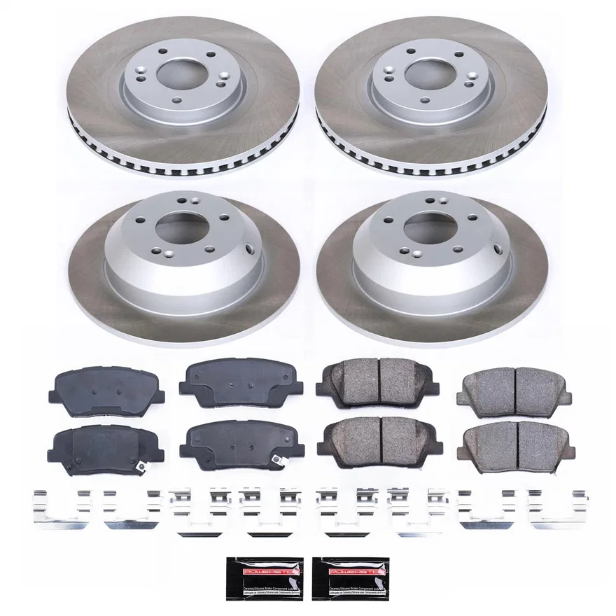 Front and Rear SEMI-COATED ROTOR KIT for Kia Sorento