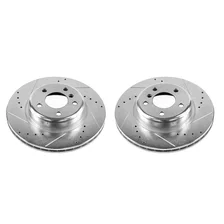 Front DRILLEDSLOTTED ROTOR PAIR for BMW image 2