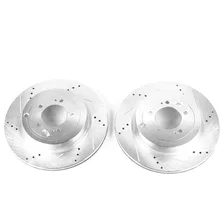 Rear DRILLEDSLOTTED ROTOR PAIR for Mitsubishi Lancer image 2