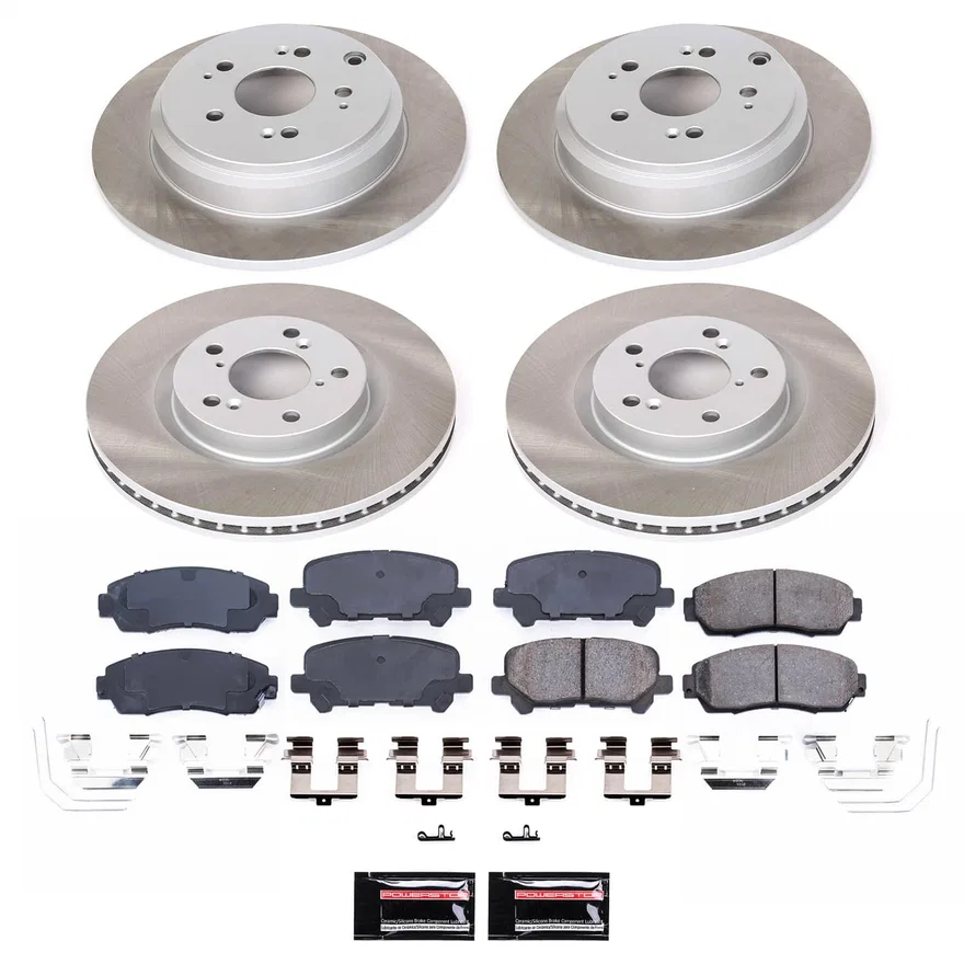 Front and Rear SEMI-COATED ROTOR KIT for Honda Odyssey
