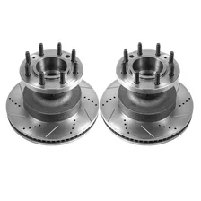 Front DRILLEDSLOTTED ROTOR PAIR for Ford image 2