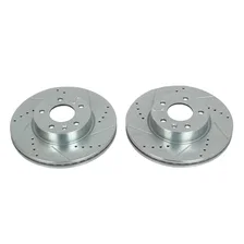 Front DRILLEDSLOTTED ROTOR PAIR for Cadillac image 2
