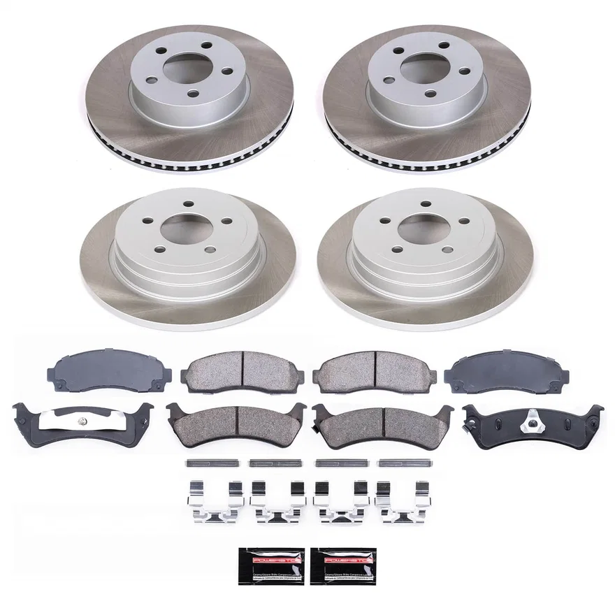 Front and Rear SEMI-COATED ROTOR KIT for Ford Explorer Sport