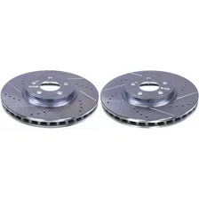 Front DRILLEDSLOTTED ROTOR PAIR for Mercedes-Benz image 1