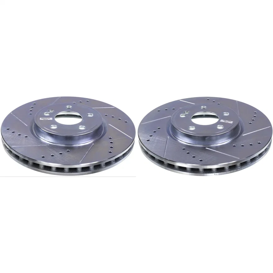 Front DRILLEDSLOTTED ROTOR PAIR for Mercedes-Benz