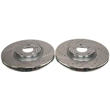 Front DRILLEDSLOTTED ROTOR PAIR for Volvo image 2