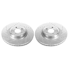 Front DRILLEDSLOTTED ROTOR PAIR for Audi image 2