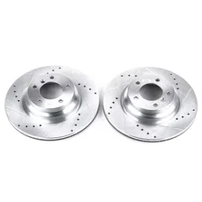 Front DRILLEDSLOTTED ROTOR PAIR for BMW image 2