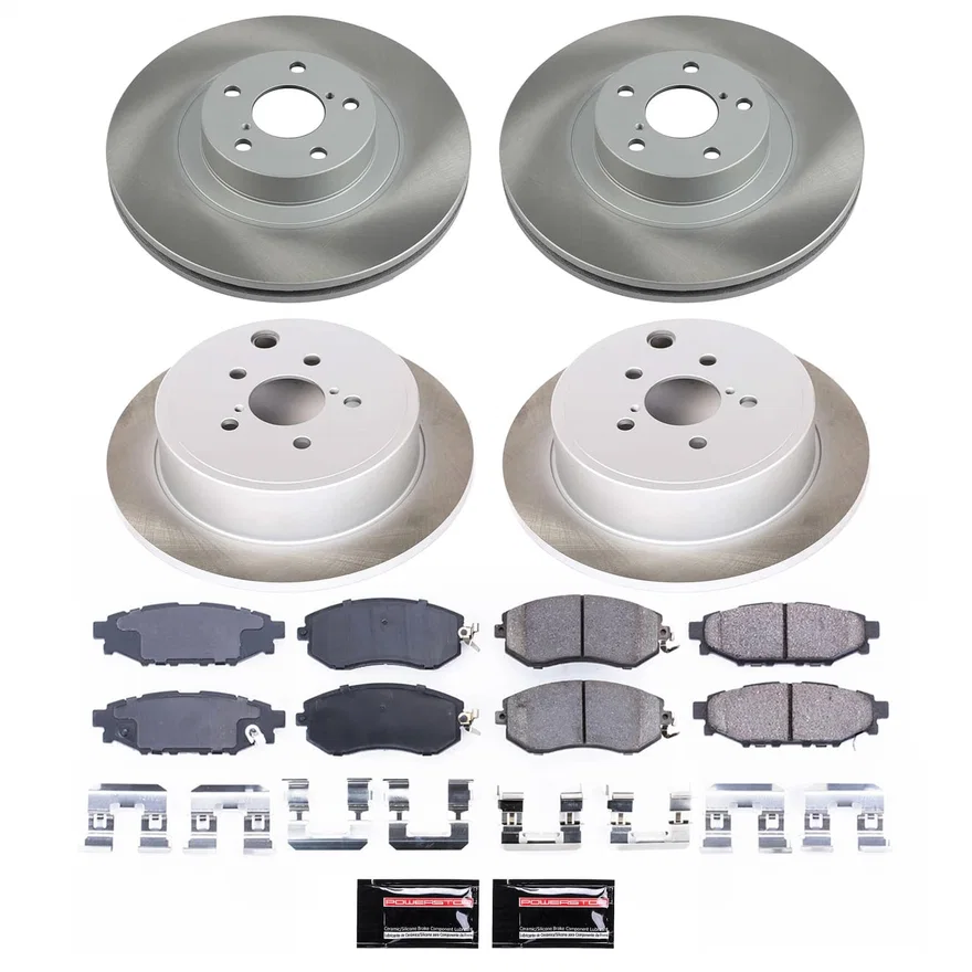 Front and Rear SEMI-COATED ROTOR KIT for Subaru