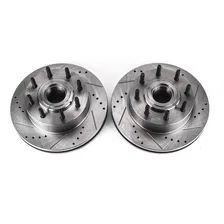 Front DRILLEDSLOTTED ROTOR PAIR for Ford image 2