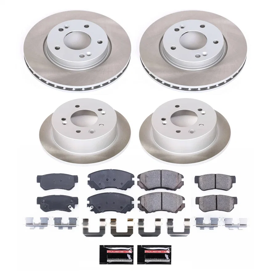 Front and Rear SEMI-COATED ROTOR KIT for Hyundai Elantra