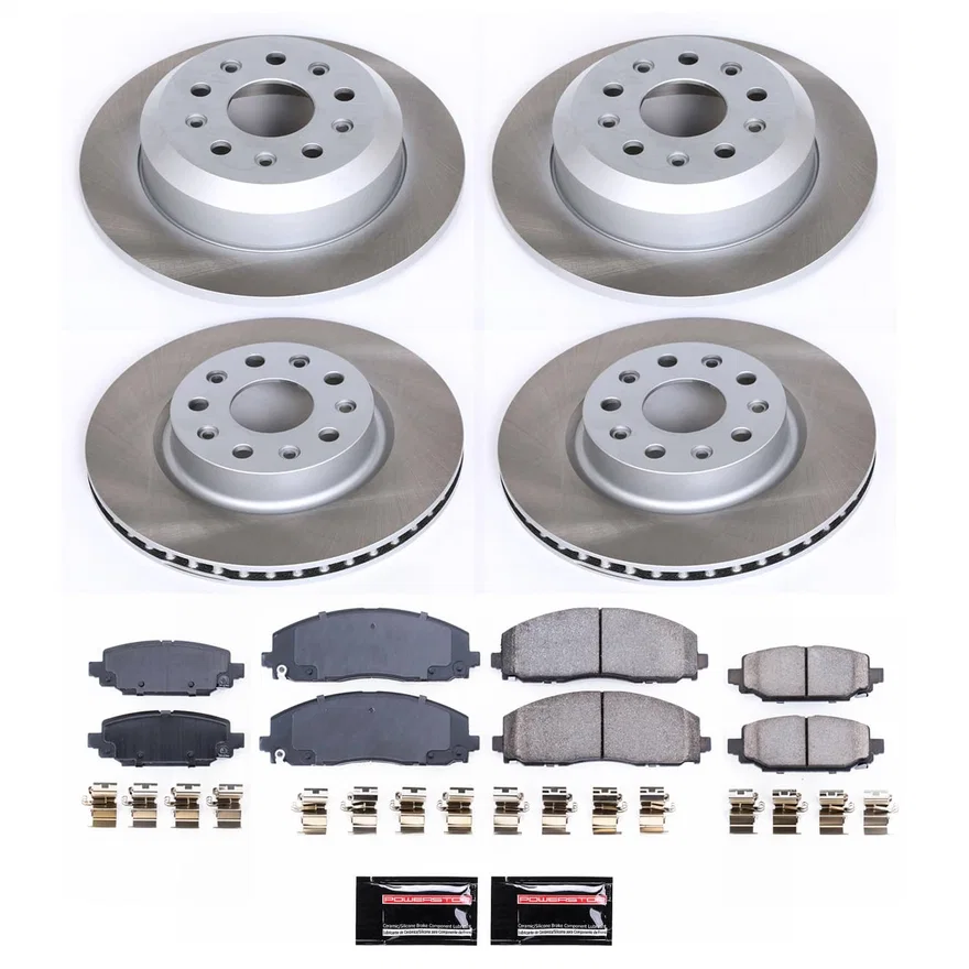 Front and Rear SEMI-COATED ROTOR KIT for Jeep Wrangler