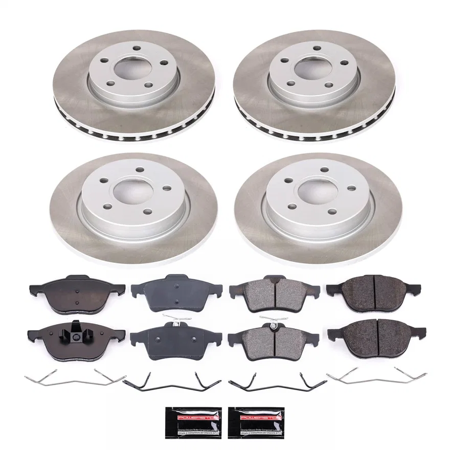 Front and Rear SEMI-COATED ROTOR KIT for Ford Focus