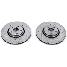 Front DRILLEDSLOTTED ROTOR PAIR for Lexus GS350 image 2