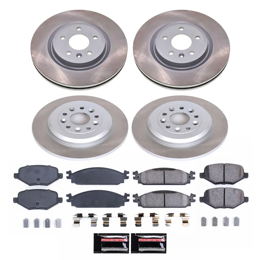 Front and Rear SEMI-COATED ROTOR KIT for Lincoln MKT