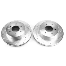 Front DRILLEDSLOTTED ROTOR PAIR for Nissan TITAN XD image 2