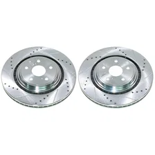 Front DRILLEDSLOTTED ROTOR PAIR for Toyota Highlander image 2