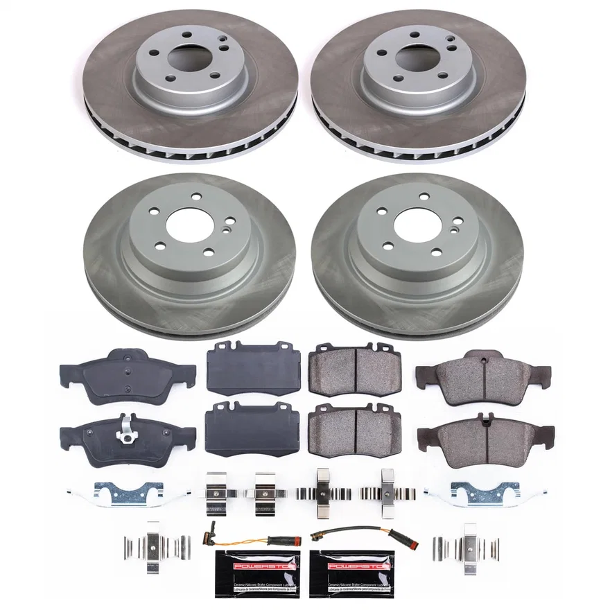 Front and Rear SEMI-COATED ROTOR KIT for Mercedes-Benz CLS550
