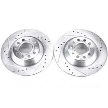 Rear DRILLEDSLOTTED ROTOR PAIR for Audi image 2