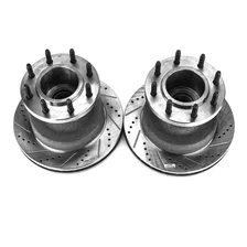 Front DRILLEDSLOTTED ROTOR PAIR for Ford F-350 Super Duty image 2