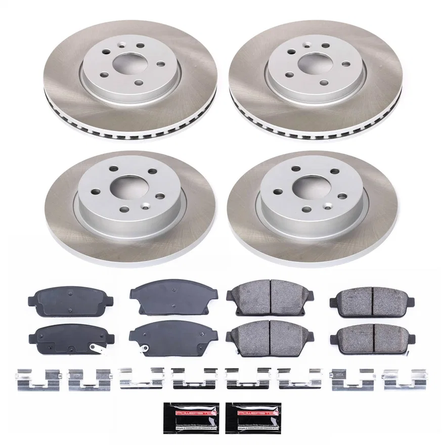 Front and Rear SEMI-COATED ROTOR KIT for Buick Encore