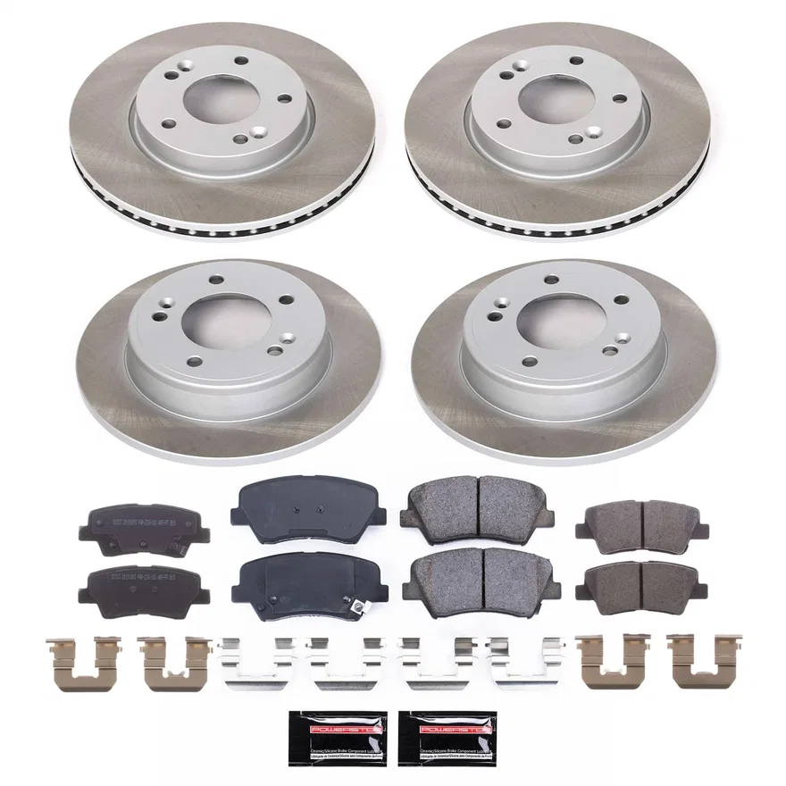 Front and Rear SEMI-COATED ROTOR KIT for Hyundai