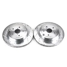 Rear DRILLEDSLOTTED ROTOR PAIR for Subaru image 2