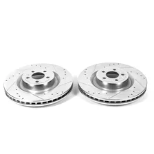 Front DRILLEDSLOTTED ROTOR PAIR for Ford Mustang image 2